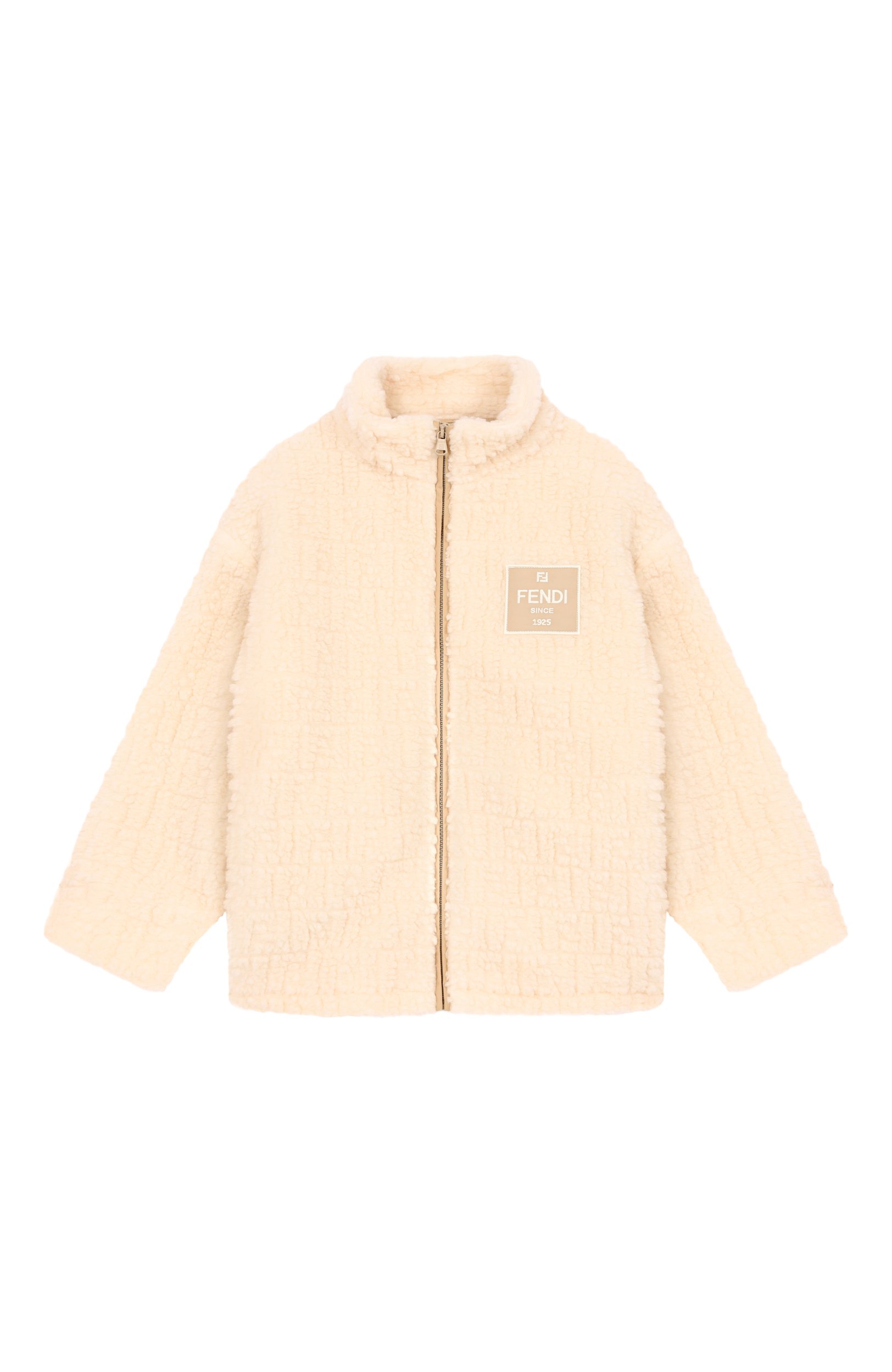 Куртка из экомеха FENDI кремового цвета по цене 118500 руб., арт. JUA284/AY8J/8A-12+, фото 1 Куртка из экомеха FENDI, арт. JUA284/AY8J/8A-12+, фото 1