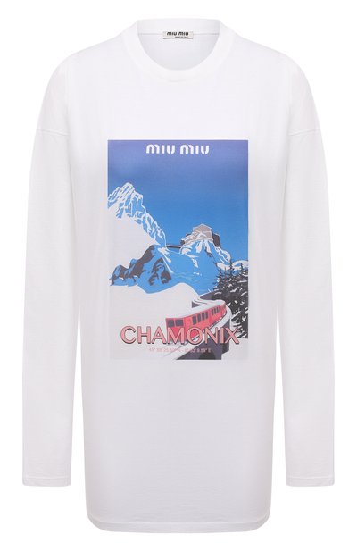 Хлопковый лонгслив MIU MIU, арт. MJL796-1Z3J-F0009, фото 1