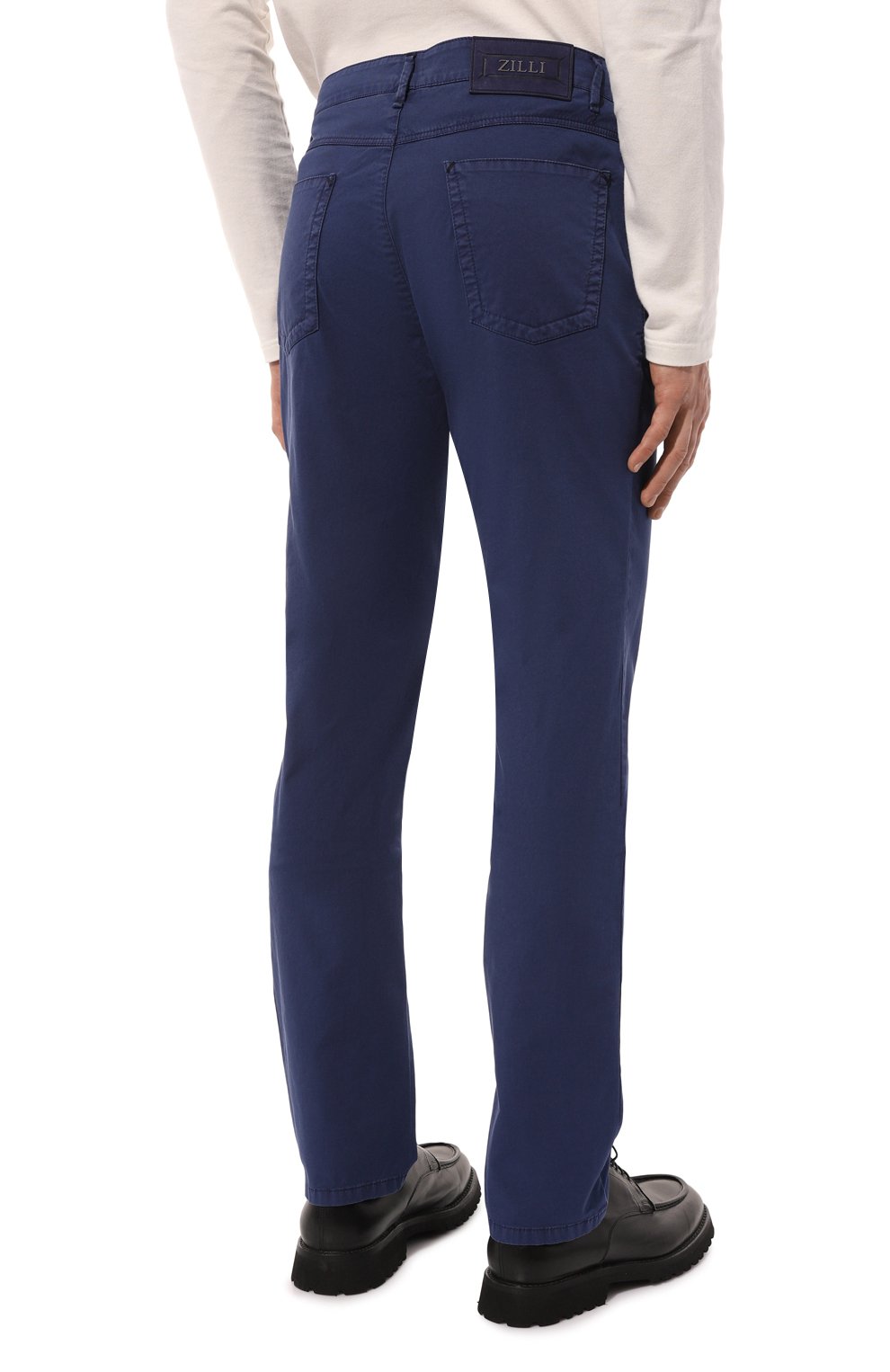 Хлопковые брюки ZILLI синего цвета по цене 119000 руб., арт. CP904BM0480VZL000, фото 4 Хлопковые брюки ZILLI, арт. CP904BM0480VZL000, фото 4