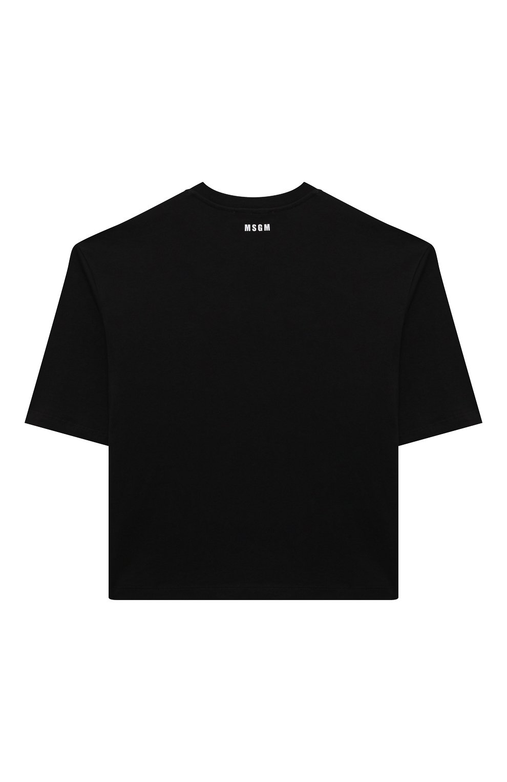 Хлопковая футболка MSGM KIDS черного цвета по цене 8260 руб., арт. F4MSJGTH117, фото 2 Хлопковая футболка MSGM KIDS, арт. F4MSJGTH117, фото 2