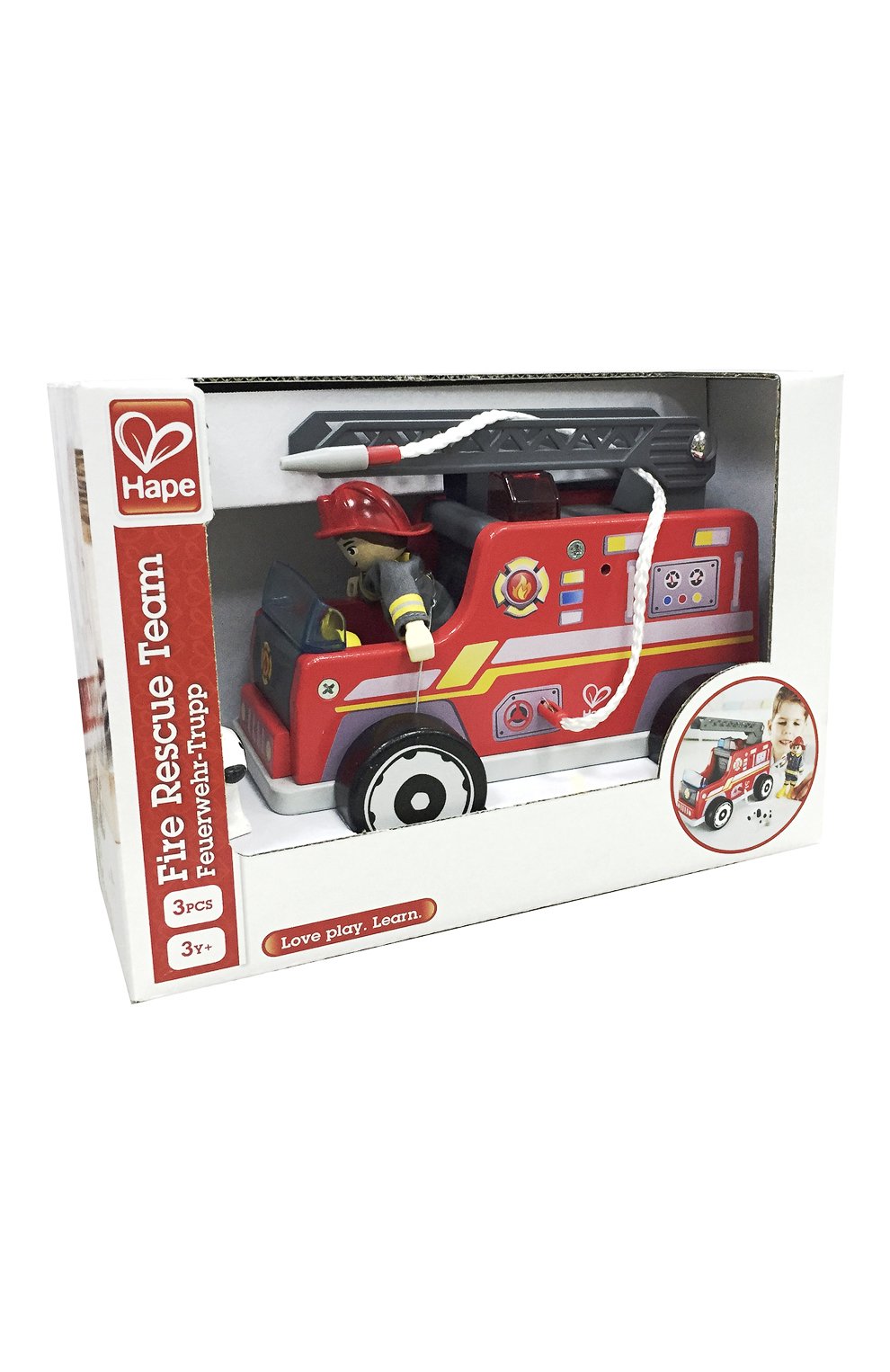 Игровой набор пожарная машина с водителем HAPE разноцветного цвета по цене 4990 руб., арт. E3024_HP, фото 2 Игровой набор пожарная машина с водителем HAPE, арт. E3024_HP, фото 2