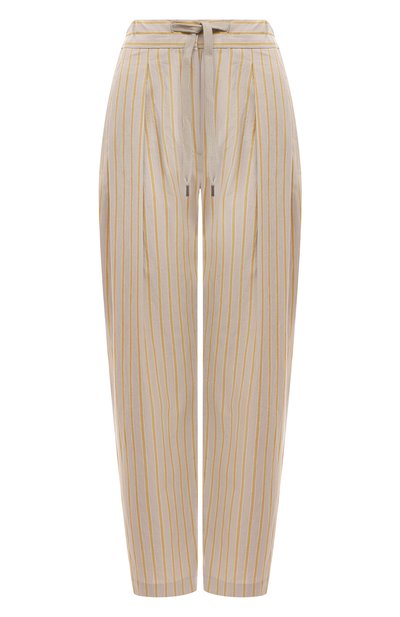 Брюки из хлопка и льна BRUNELLO CUCINELLI, арт. MH564B1312, фото 1