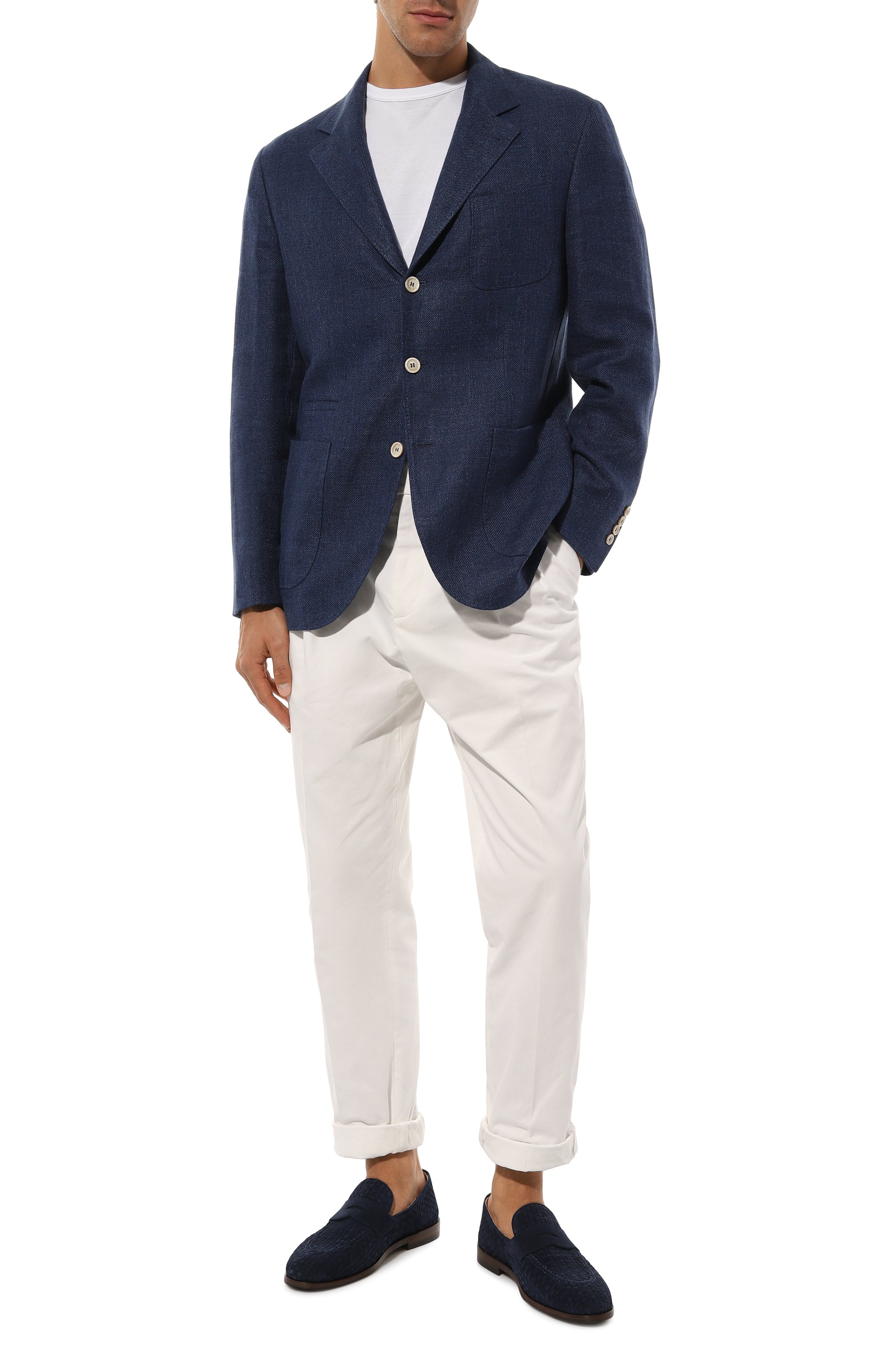 Пиджак изо льна и шерсти BRUNELLO CUCINELLI темно-синего цвета по цене 380000 руб., арт. MW4827BND, фото 2 Пиджак изо льна и шерсти BRUNELLO CUCINELLI, арт. MW4827BND, фото 2