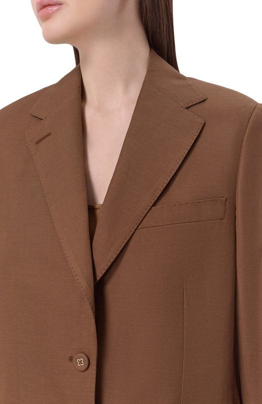 Жакет из лиоцелла и льна Officine Generale S26WTLG408 Коричневый  S26WTLG408 Фото 5
