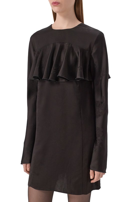 Атласное платье Ganni W0792 Чёрный  W0792 Фото 3