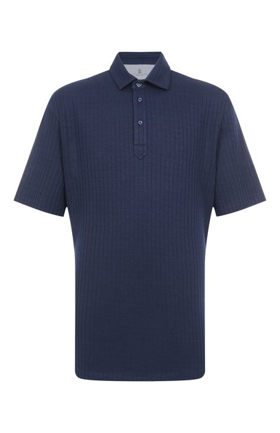 Мужская поло изо льна и хлопка BRUNELLO CUCINELLI, арт. MW8653936