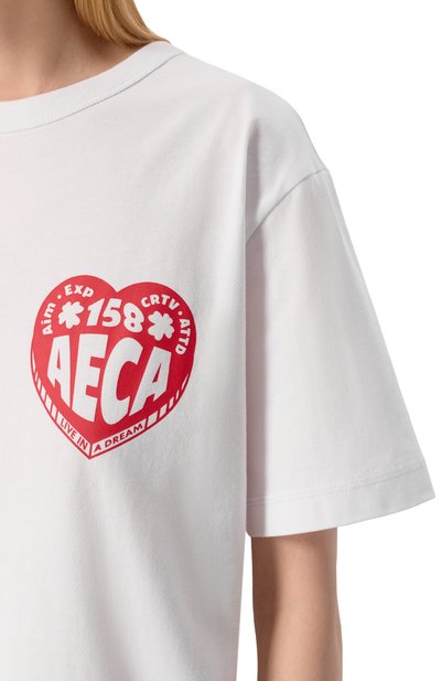 Хлопковая футболка AECA WHITE белого цвета по цене 12090 руб., арт. AWCMSSBDTTSST006C0.WHITE (S), фото 5 Хлопковая футболка AECA WHITE, арт. AWCMSSBDTTSST006C0.WHITE (S), фото 5