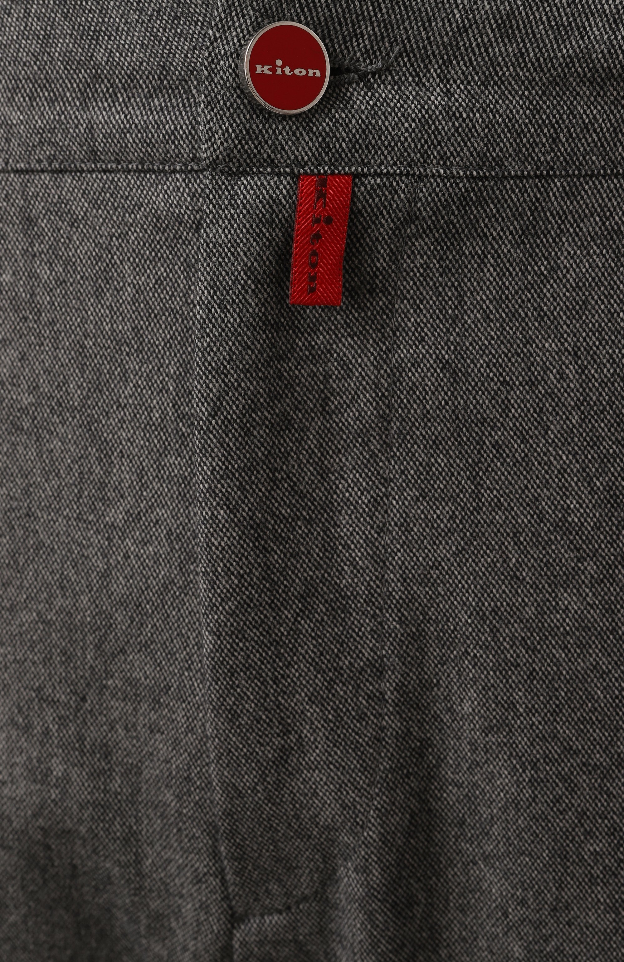 Брюки из шерсти и кашемира KITON темно-серого цвета по цене 209000 руб., арт. UPLACK0122E08, фото 6 Брюки из шерсти и кашемира KITON, арт. UPLACK0122E08, фото 6