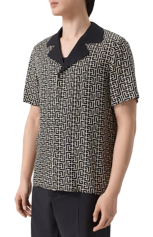 Рубашка из вискозы Balmain GH1HN133/VI36 Чёрный  GH1HN133/VI36 Фото 3