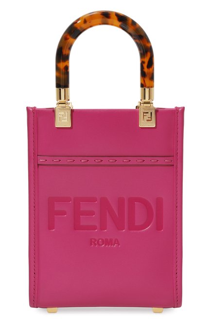 Женская сумка FENDI фуксия цвета, арт. 8BS051 ABVL | Фото 1 (Драгоценные камни: Проставлено; Размер: mini; Ремень/цепочка: На ремешке; Материал: Натуральная кожа; Материал сплава: Проставлено)