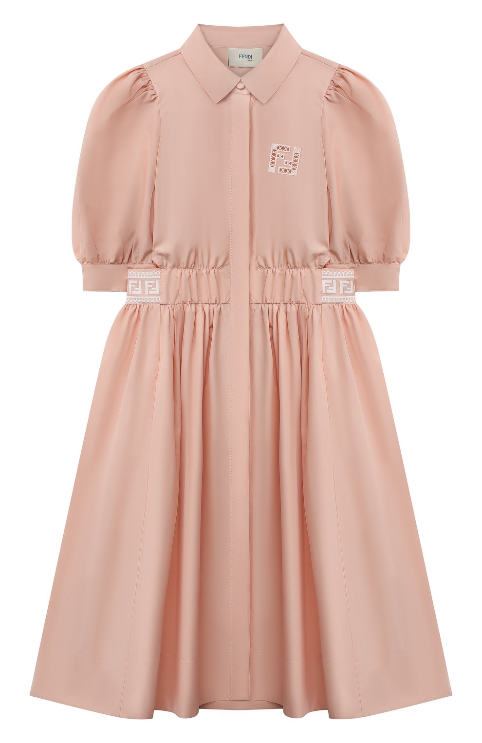 Хлопковое платье FENDI светло-розового цвета по цене 94400 руб., арт. JFB447/AEXZ/8A-12+, фото 1 Хлопковое платье FENDI, арт. JFB447/AEXZ/8A-12+, фото 1