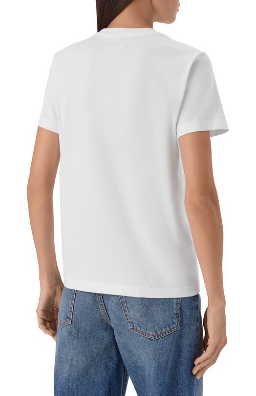 Хлопковая футболка MSGM 3941MDM87/257798 Белый  3941MDM87/257798 Фото 4