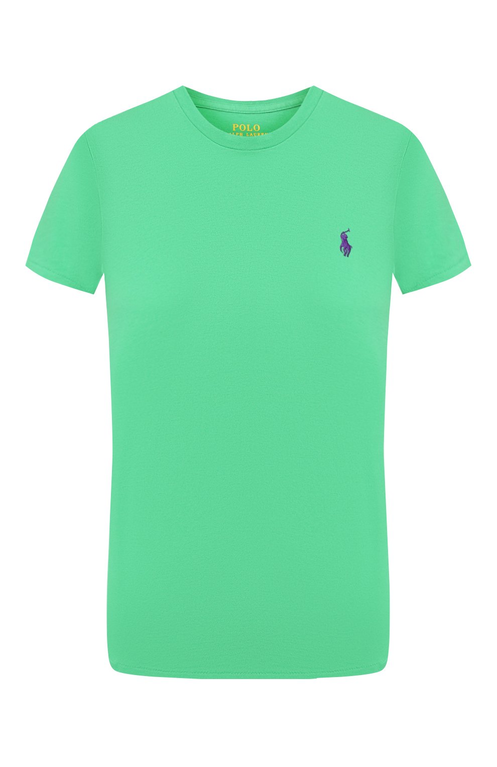 Хлопковая футболка POLO RALPH LAUREN зеленого цвета по цене 8590 руб., арт. 211734144, фото 1 Хлопковая футболка POLO RALPH LAUREN, арт. 211734144, фото 1