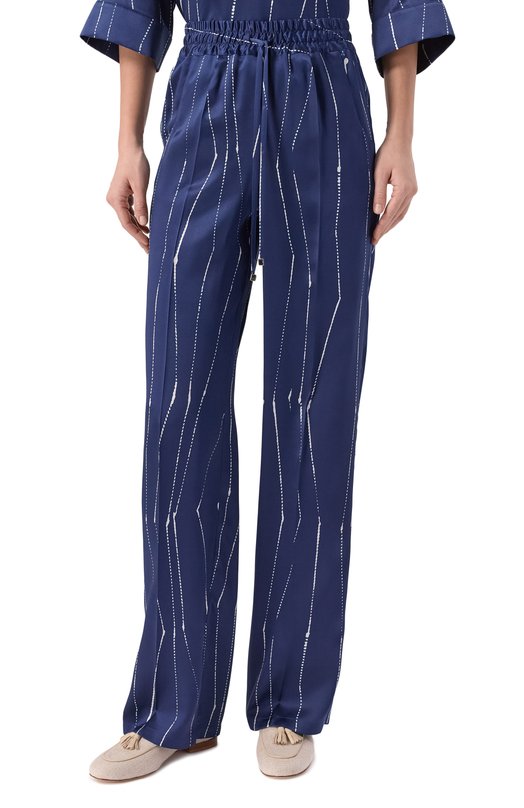 Атласные брюки Kiton D48122K0873G03 Синий  D48122K0873G03 Фото 3