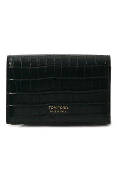 Мужской кожаный футляр для кредитных карт TOM FORD темно-зеленого цвета, арт. Y0277T/LCL239 | Фото 1 (Материал: Натуральная кожа; Материал сплава: Проставлено; Нос: Не проставлено)