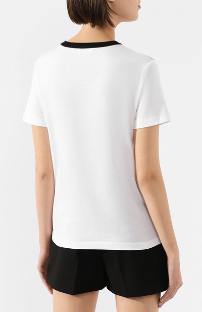 Хлопковая футболка REDVALENTINO белого цвета по цене 15500 руб., арт. SR3MG01W/4F6, фото 4 Хлопковая футболка REDVALENTINO, арт. SR3MG01W/4F6, фото 4