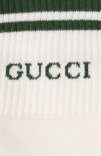 Хлопковые носки GUCCI белого цвета по цене 21600 руб., арт. 496493 4G293, фото 2 Хлопковые носки GUCCI, арт. 496493 4G293, фото 2