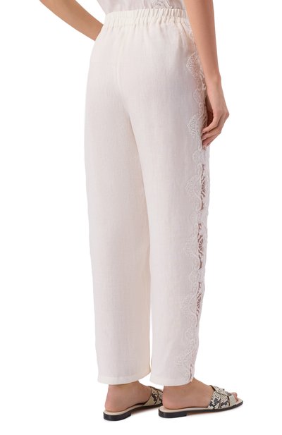 Льняные брюки MAURIZIO белого цвета по цене 55250 руб., арт. W01150881, фото 4 Льняные брюки MAURIZIO, арт. W01150881, фото 4