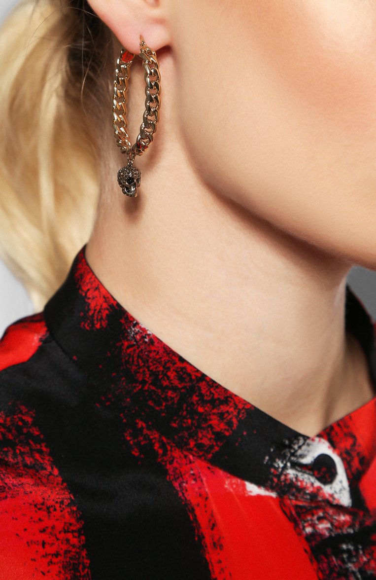 Женские серьги ALEXANDER MCQUEEN золотого цвета, арт. 583028/J160Z | Фото 2 (Статус проверки: Проверена категория; Материал: Металл; Региональные ограничения белый список (Axapta Mercury): Не проставлено; Нос: Не проставлено)