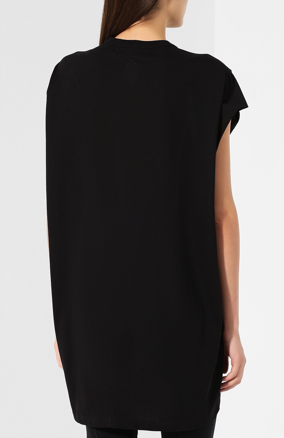 Хлопковая футболка RICK OWENS черно-белого цвета по цене 43150 руб., арт. R019S6162/RNEM8, фото 4 Хлопковая футболка RICK OWENS, арт. R019S6162/RNEM8, фото 4