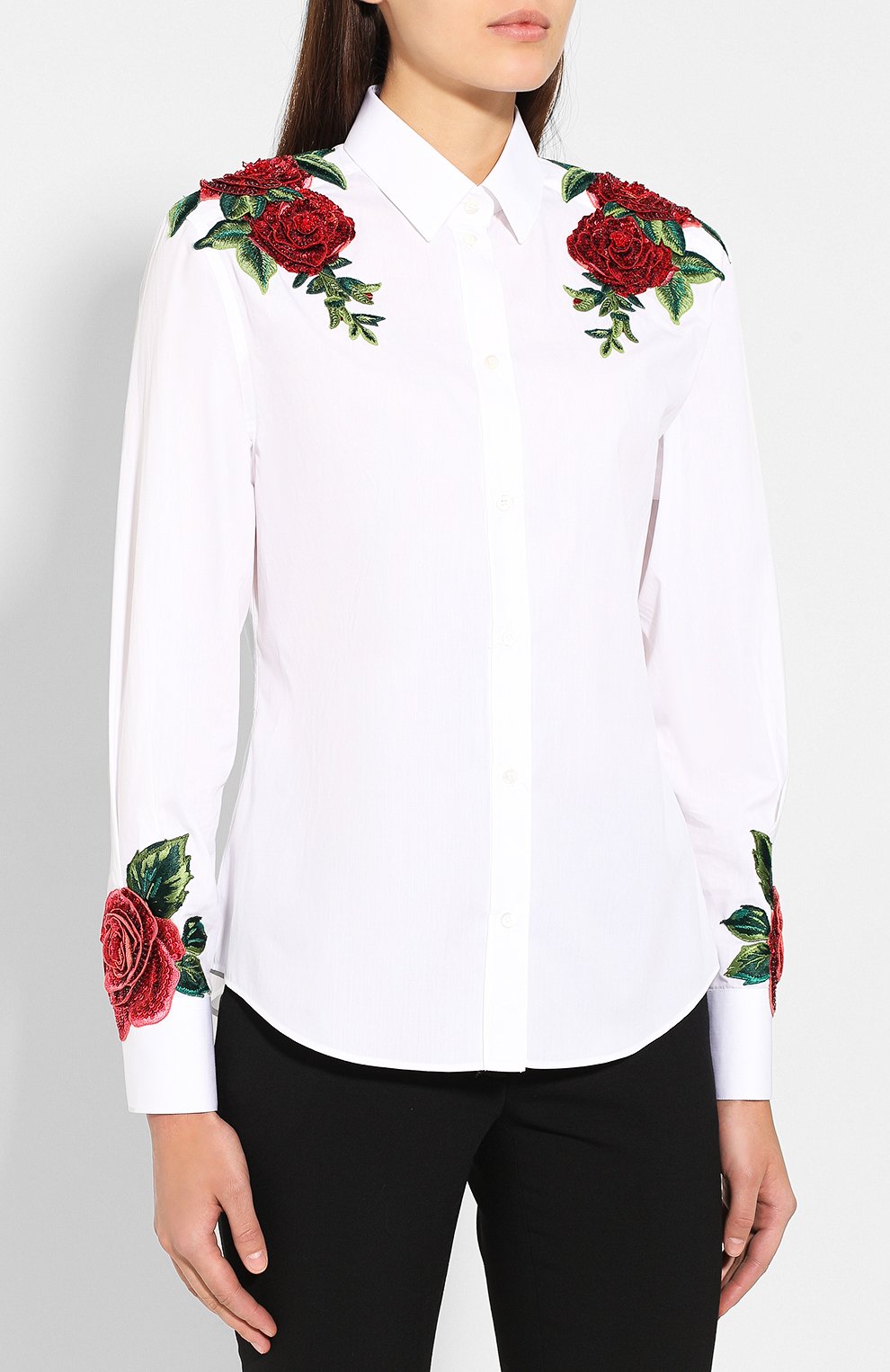 Хлопковая рубашка DOLCE & GABBANA белого цвета по цене 464000 руб., арт. F5I96Z/FU5K9, фото 3 Хлопковая рубашка DOLCE & GABBANA, арт. F5I96Z/FU5K9, фото 3