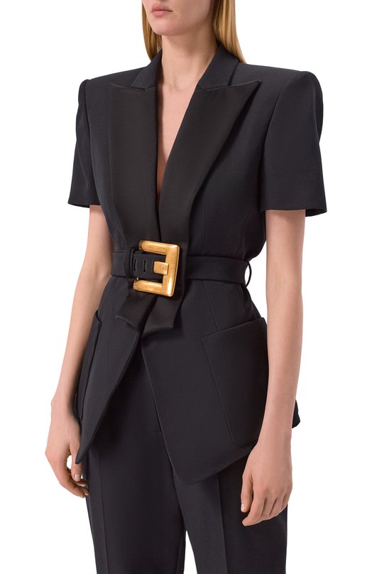 Шерстяной жакет Balmain GF1SB225/ME54 Чёрный  GF1SB225/ME54 Фото 3