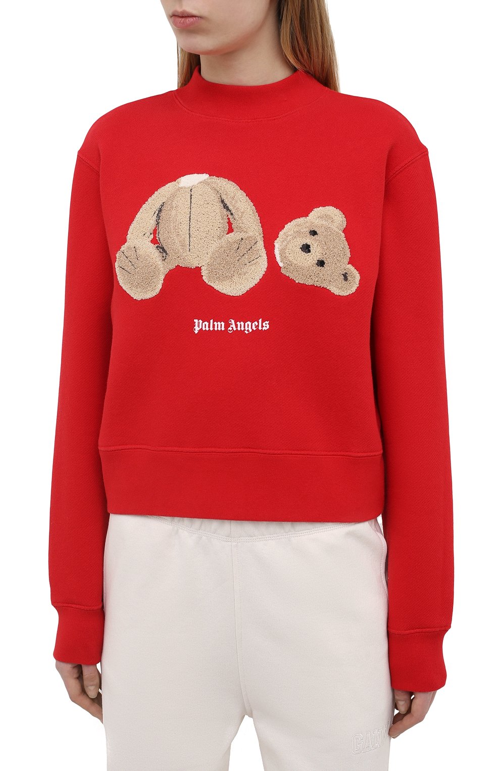 Хлопковый свитшот PALM ANGELS красного цвета по цене 65850 руб., арт. PWBA016S21FLE0012560, фото 3 Хлопковый свитшот PALM ANGELS, арт. PWBA016S21FLE0012560, фото 3
