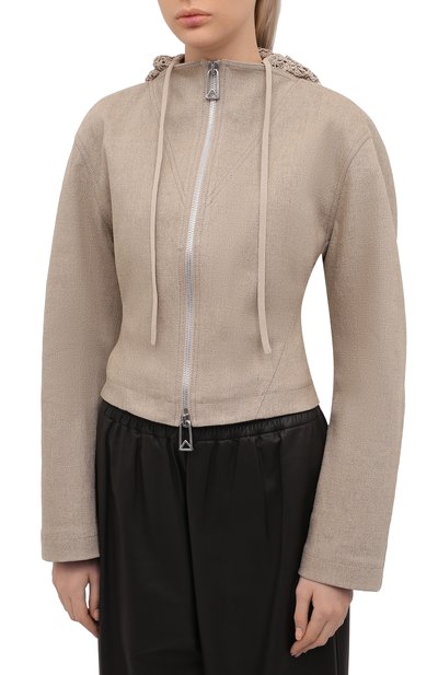 Льняной кардиган BOTTEGA VENETA бежевого цвета по цене 219000 руб., арт. 656010/V00E0, фото 3 Льняной кардиган BOTTEGA VENETA, арт. 656010/V00E0, фото 3