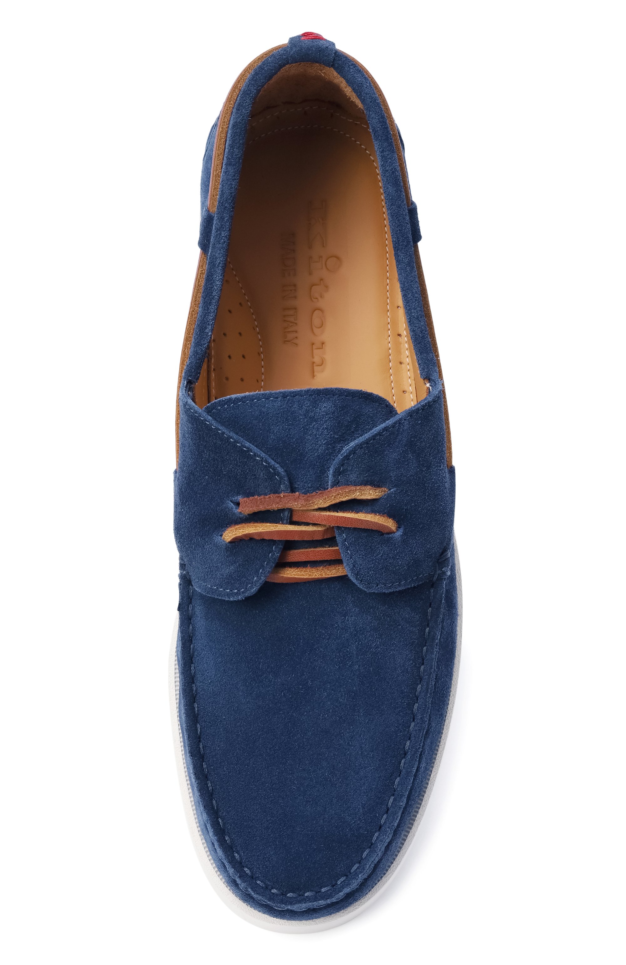 Замшевые топсайдеры KITON синего цвета по цене 127000 руб., арт. USSA264N0010829, фото 5 Замшевые топсайдеры KITON, арт. USSA264N0010829, фото 5