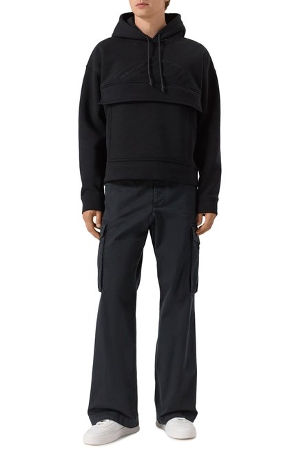 Мужской хлопковое худи DSQUARED2 черного цвета, арт. S79GU0144/D25007 | Фото 2 (Автоматизация состава: Проставлено; Детали: Декор; Стили: Спорт-шик; Рукава: Длинные; Материал внешний: Хлопок, Синтетический материал; Мужское Кросс-КТ: Худи-одежда; Длина (для топов): Стандартные; Автоматизация ТО: Проставлено; Принт: Без принта)