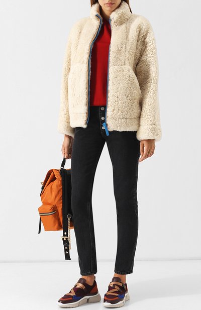 Укороченное меховое пальто из овчины BURBERRY, арт. 8002349, фото 2