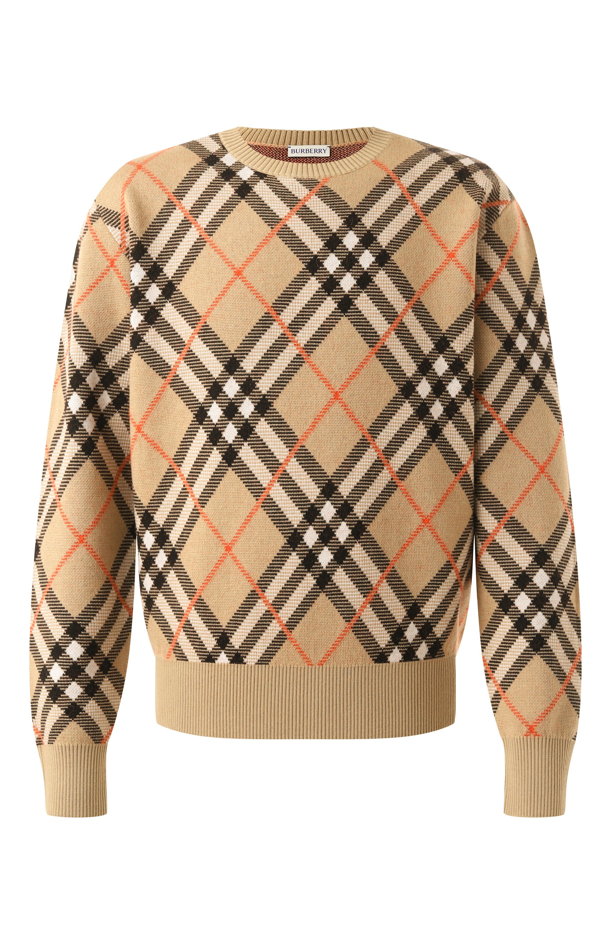 Шерстяной джемпер BURBERRY бежевого цвета по цене 155500 руб., арт. 8093497, фото 1 Шерстяной джемпер BURBERRY, арт. 8093497, фото 1