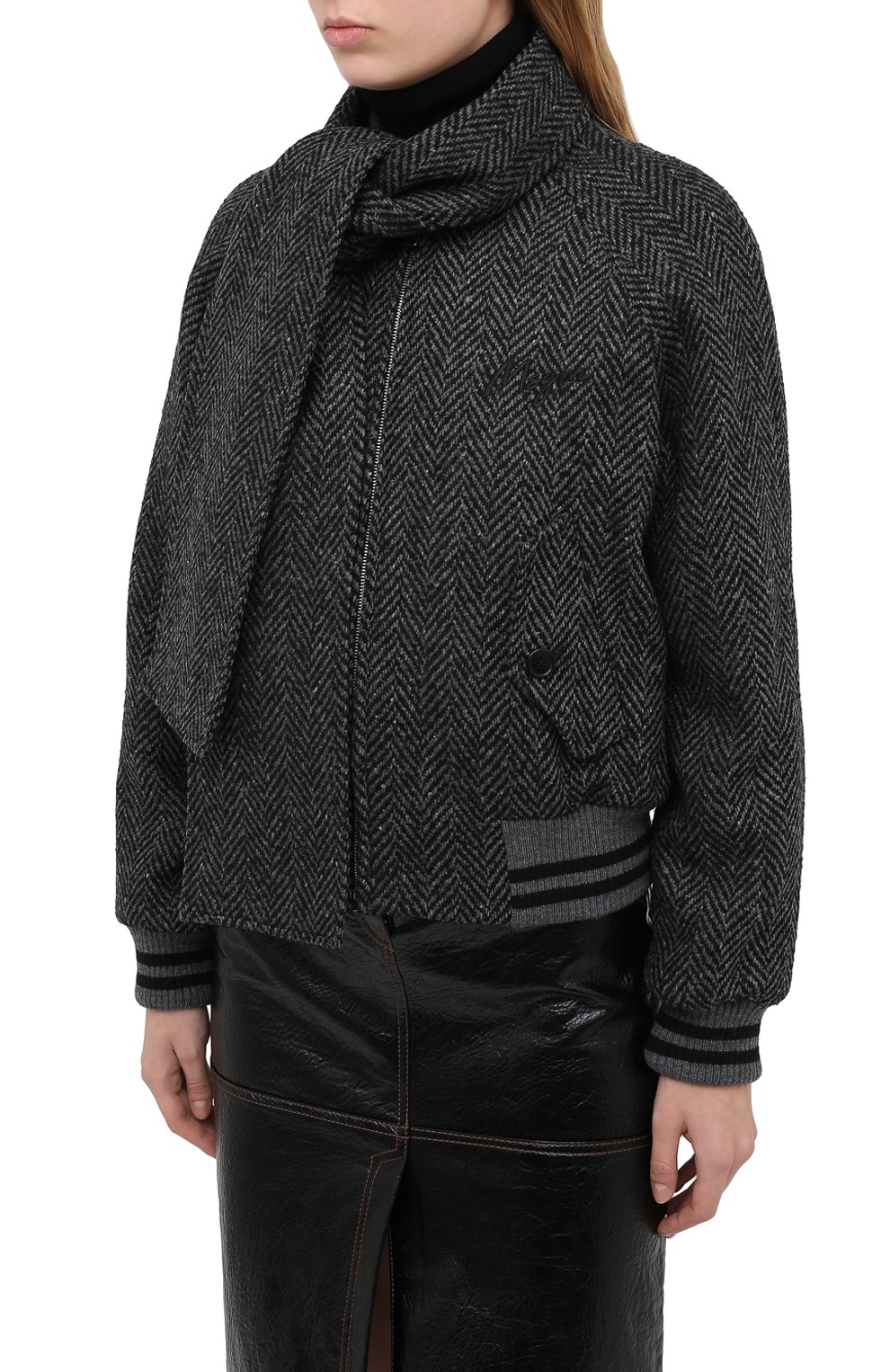 Бомбер MSGM серого цвета по цене 62950 руб., арт. 2941MDH06X 207669, фото 3 Бомбер MSGM, арт. 2941MDH06X 207669, фото 3