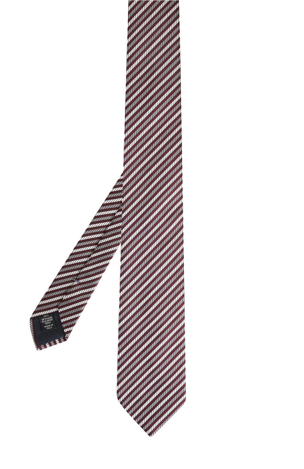 Шелковый галстук в полоску ZEGNA бордового цвета по цене 17950 руб., арт. Z9D101L8, фото 2 Шелковый галстук в полоску ZEGNA, арт. Z9D101L8, фото 2