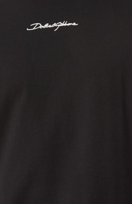 Хлопковая футболка Dolce & Gabbana G8RN8Z/G7NUB Чёрный  G8RN8Z/G7NUB Фото 6