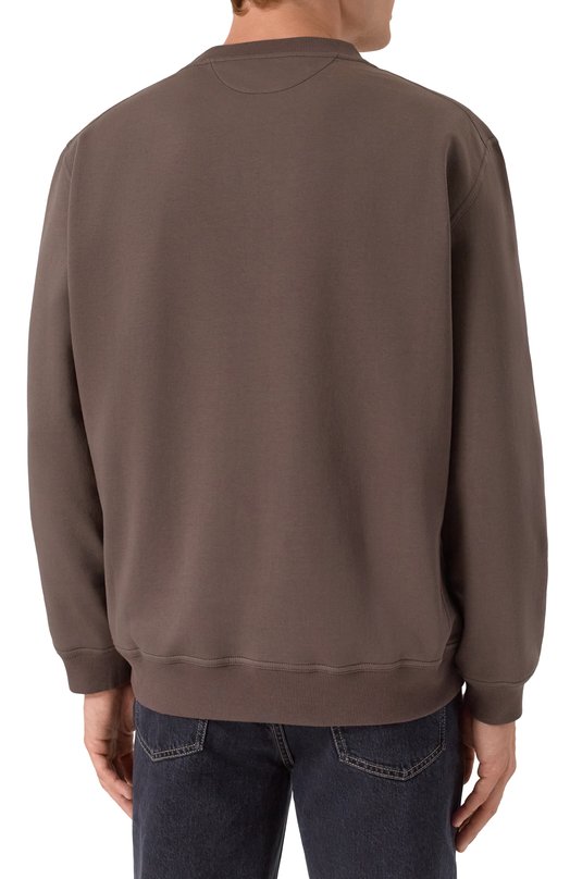 Хлопковый свитшот Brunello Cucinelli MW8633380G Коричневый  MW8633380G Фото 4