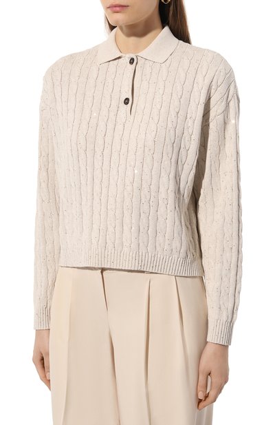 Хлопковое поло BRUNELLO CUCINELLI, арт. MDV797405, фото 3