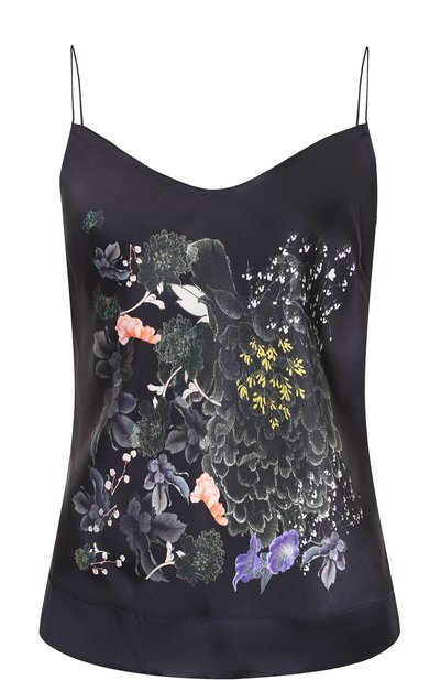 Шелковый топ на тонких бретельках с принтом MENG, арт. 9-BL-MG, фото 1