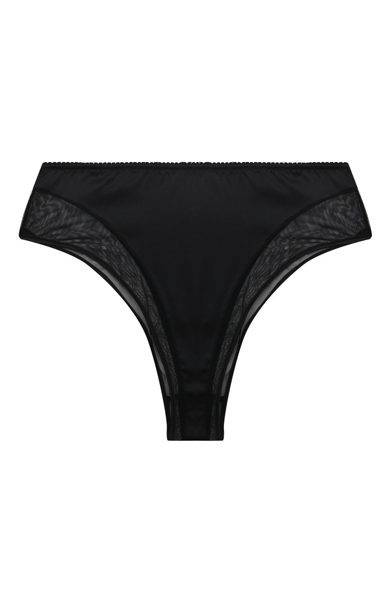 Женские трусы-слипы DOLCE & GABBANA черного цвета, арт. 02C63T/0NL25 | Фото 1 (Нос: Не проставлено; Материал внешний: Шелк)