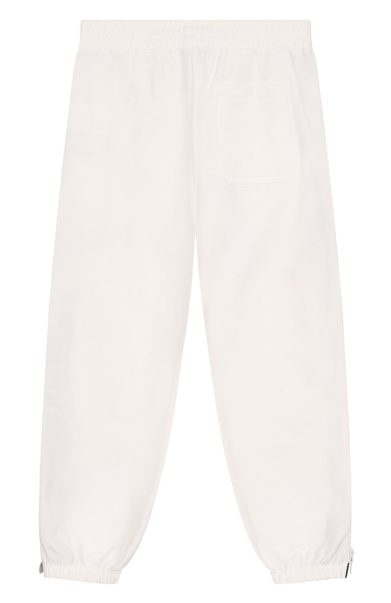 Детские хлопковые джоггеры STELLA MCCARTNEY молочного цвета, арт. TW6D30 | Фото 2 (Материал внешний: Хлопок; Нос: Не проставлено; Девочки Кросс-КТ: Джоггеры-одежда, Брюки-спорт; Автоматизация состава: Проставлено; Ростовка одежда: 3 года | 98 см, 9 лет | 134 см, 13 - 15 лет | 158 см, 12 лет | 152 см, 5 лет | 110 см, 7 лет | 122 см)