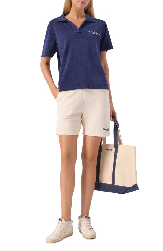 Хлопковые шорты Sporty and Rich SH02760673CR01 Кремовый  SH02760673CR01 Фото 2
