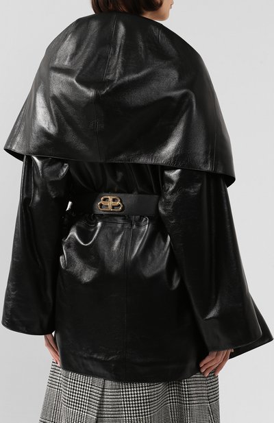 Кожаное пальто incognito BALENCIAGA, арт. 594481/TGS07, фото 4