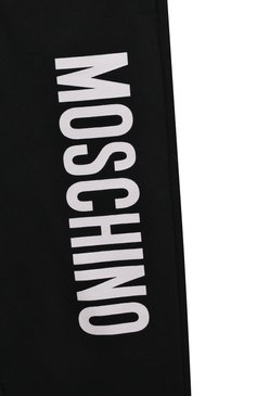 Детские хлопковые джоггеры MOSCHINO черного цвета, арт. H0P057/LDA26/4A-8A | Фото 3 (Материал сплава: Проставлено; Нос: Не проставлено; Материал внешний: Хлопок; Девочки Кросс-КТ: Джоггеры-одежда)