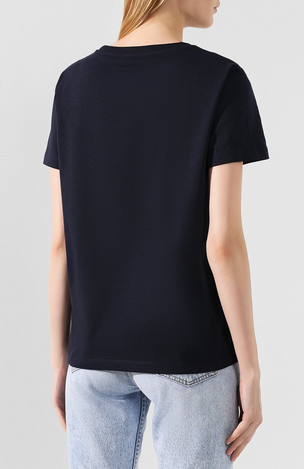 Хлопковая футболка KENZO темно-синего цвета по цене 11050 руб., арт. F962TS809935, фото 4 Хлопковая футболка KENZO, арт. F962TS809935, фото 4