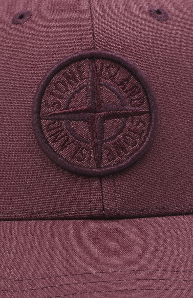 Мужская хлопковая бейсболка STONE ISLAND бордового цвета, арт. 761599661 | Фото 4 (Материал: Хлопок, Текстиль; Нос: Не проставлено)