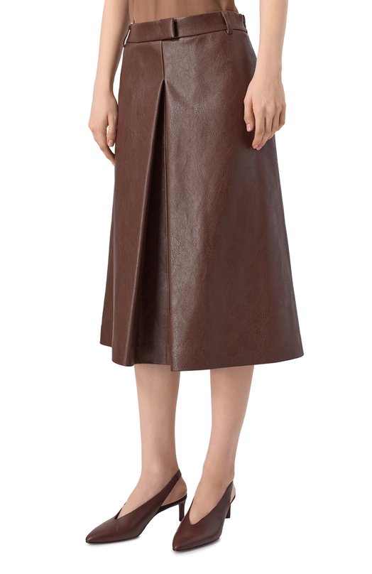 Юбка из экокожи MSGM 3942MDD10/257804 Коричневый  3942MDD10/257804 Фото 3