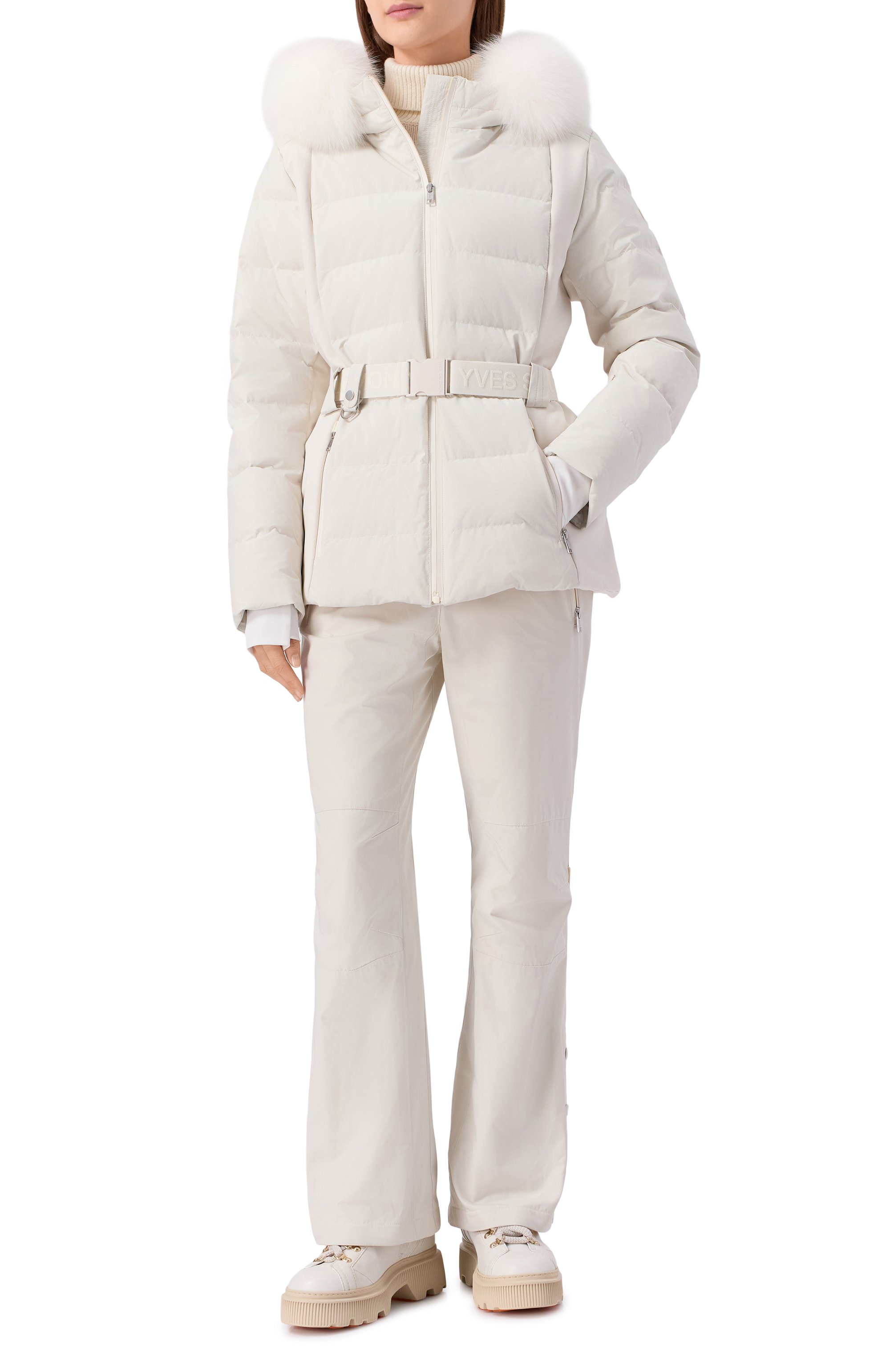 Утепленные брюки YVES SALOMON белого цвета по цене 63700 руб., арт. 25WKP008XXM20W, фото 2 Утепленные брюки YVES SALOMON, арт. 25WKP008XXM20W, фото 2