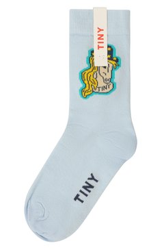 Детские хлопковые носки TINYCOTTONS голубого цвета, арт. SS24-389 | Фото 1 (Материал: Хлопок, Текстиль; Нос: Не проставлено; Кросс-КТ: Носки)