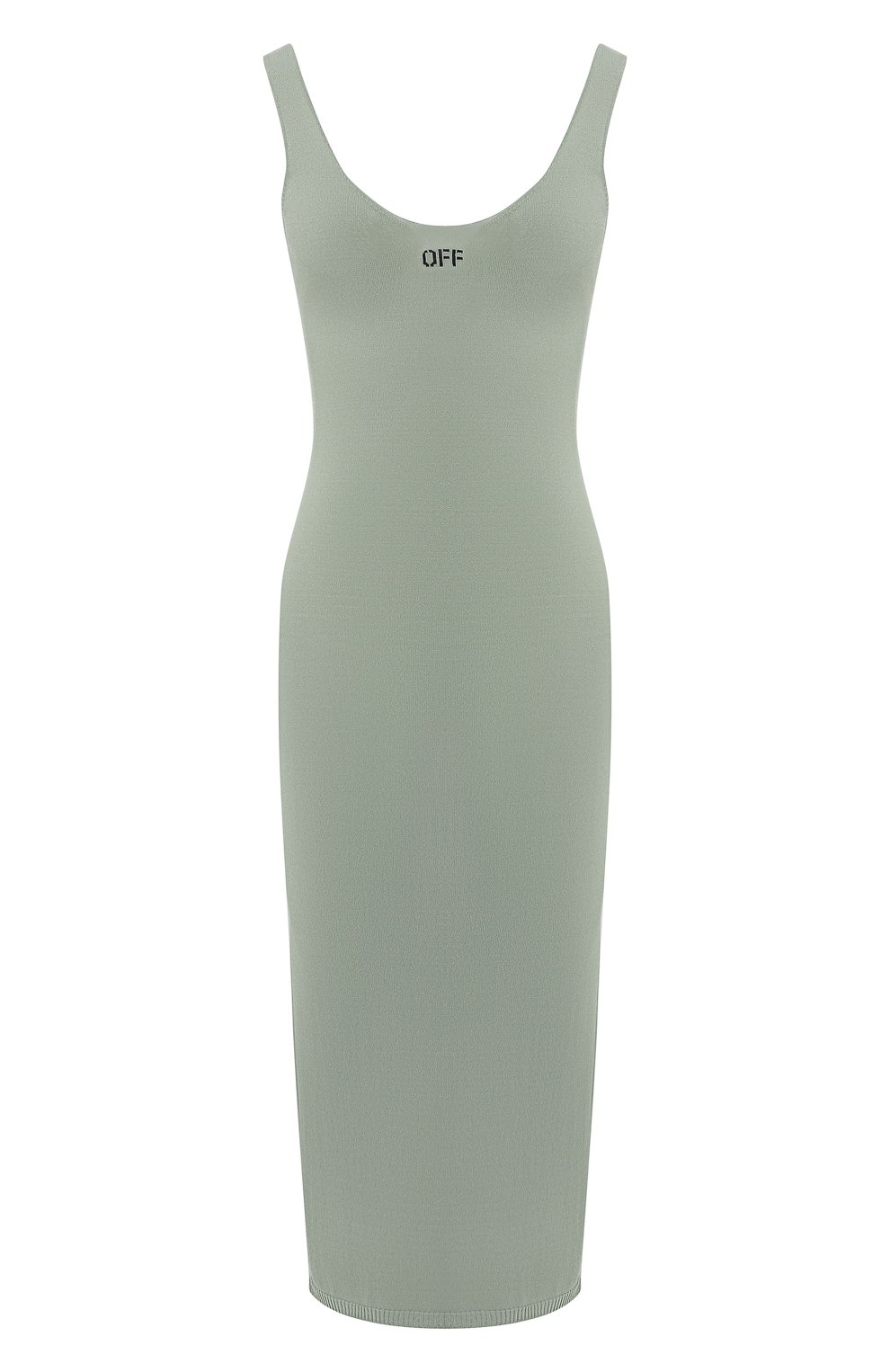 Платье из вискозы OFF-WHITE хаки цвета по цене 48600 руб., арт. 0WHI009R19C980534310, фото 1 Платье из вискозы OFF-WHITE, арт. 0WHI009R19C980534310, фото 1