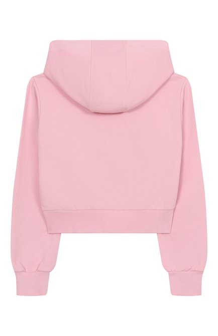 Детский хлопковое худи VERSACE светло-розового цвета, арт. 1018197/1A13050/8A-14A | Фото 2 (Драгоценные камни: Проставлено; Материал внешний: Хлопок; Материал сплава: Проставлено; Рукава: Длинные)